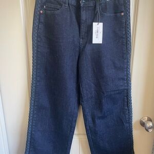 Judy Blue Navy Cropped Jeans with Braided Sides